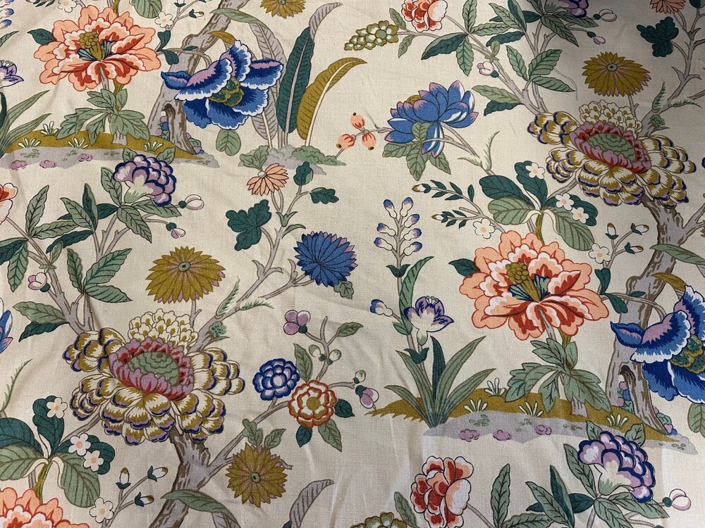 Vintage Herschell’s Fuji Clyde Upholstery Drapery Fabric 46" W Floral 1972